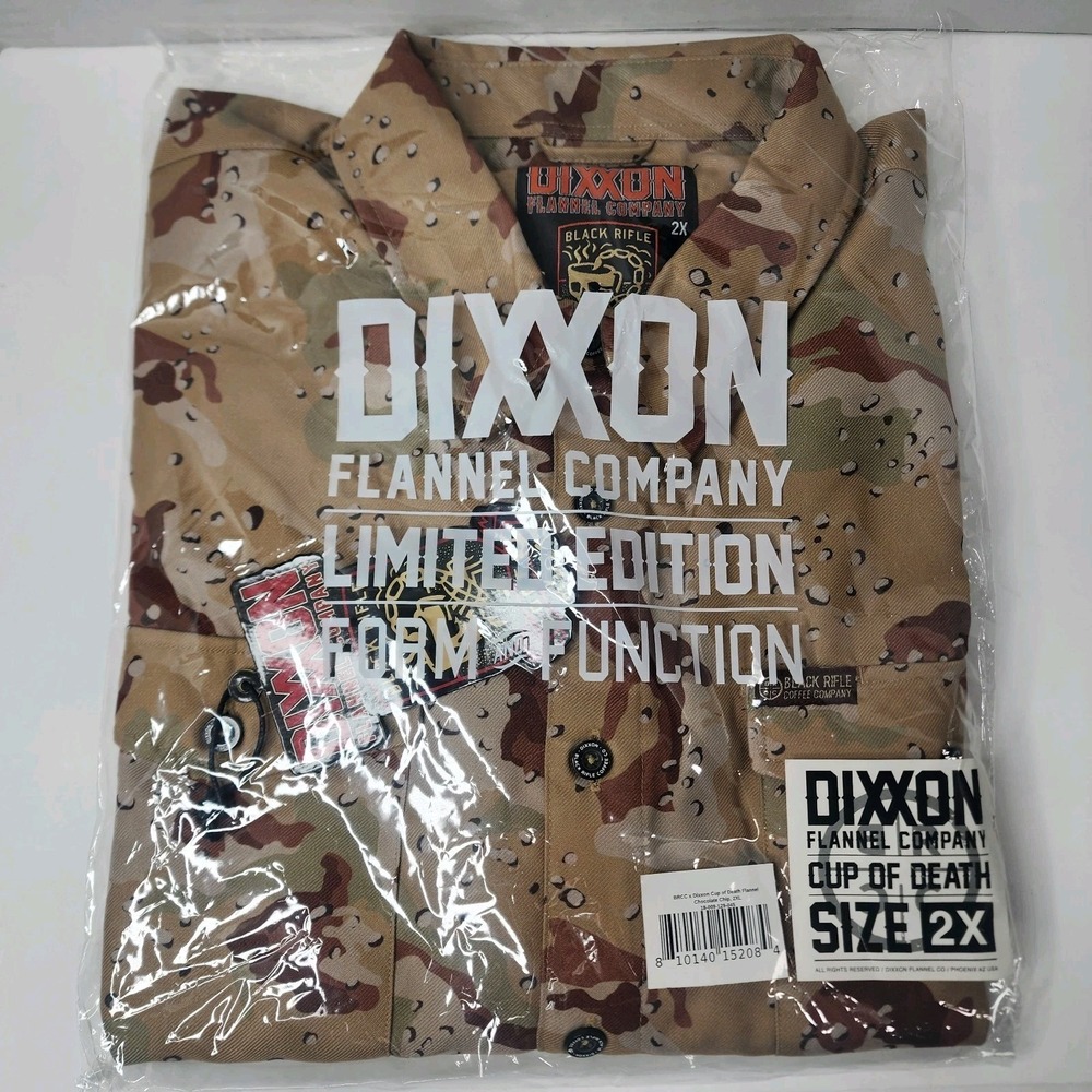 DIXXON Flannel CO X Black Rifel Coffee Cup Of Death Khaki Brown Camo Limited NWT